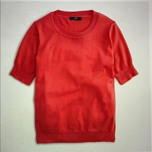 J crew short sleeve silk blend crew neck sweater